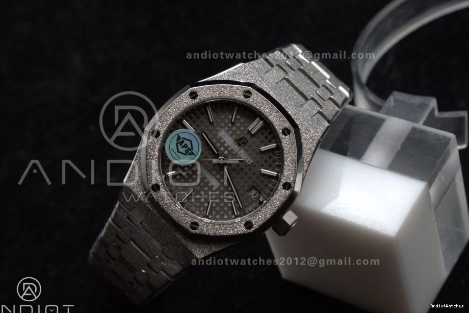 37mm Grey SS on Textured 15454 SS APSF Frosted Oak Edition Super 1:1 Bracelet SA3120 Dial Royal Best Clone Lightweight 1031 0429